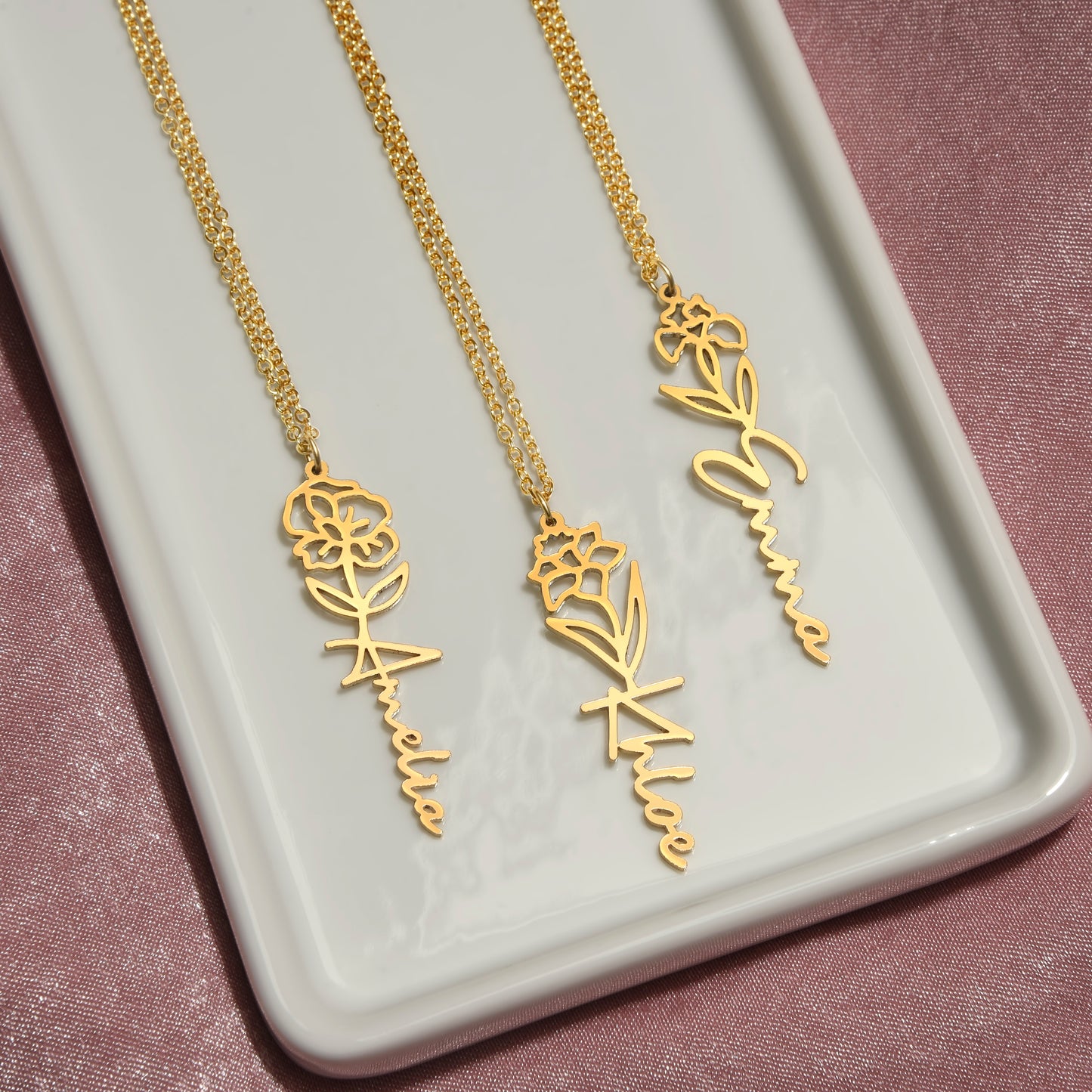 Flower Name Necklace - To my sister Zein