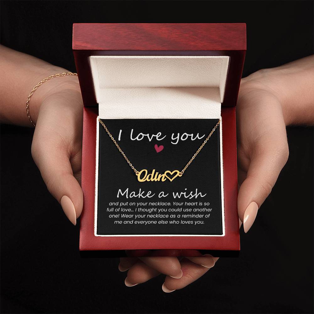 Name Necklace- Heart Character Zein