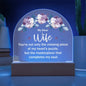 Acrylic Dome Plaque- To my dear wife Zein