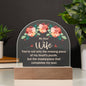 Acrylic Dome Plaque- To my dear wife Zein