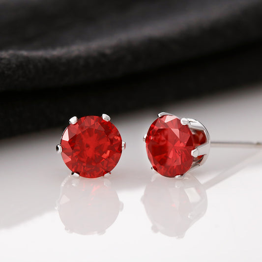 Red Cubic Zirconia Earrings ShineOn Fulfillment