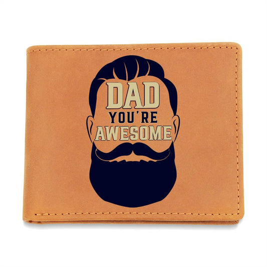 Graphic Leather Wallet- Dad your are awesome ShineOn Fulfillment