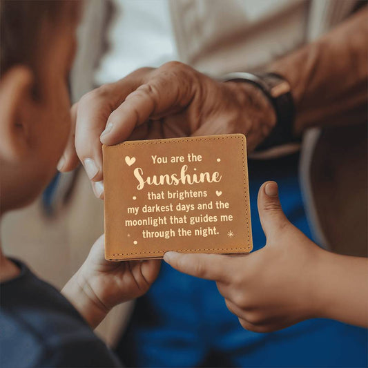 Graphic Leather Wallet- You are the sunshine that brightens my darkest days ShineOn Fulfillment