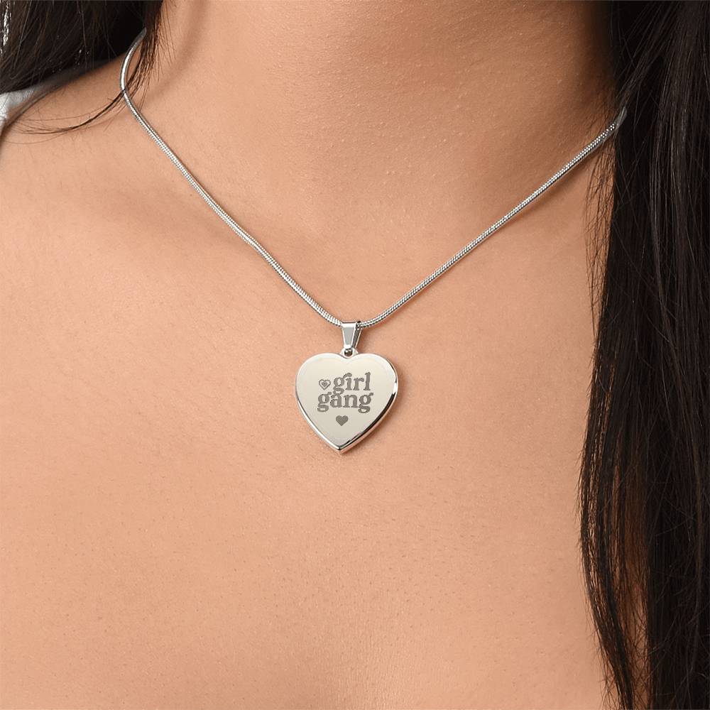 Engraved Heart Necklace - GIRL GANG Zein