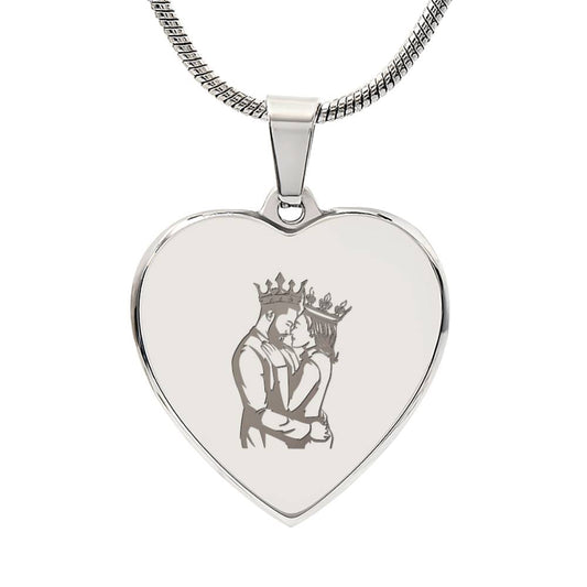 Couple King Queen Stainless Steel Necklace ShineOn Fulfillment