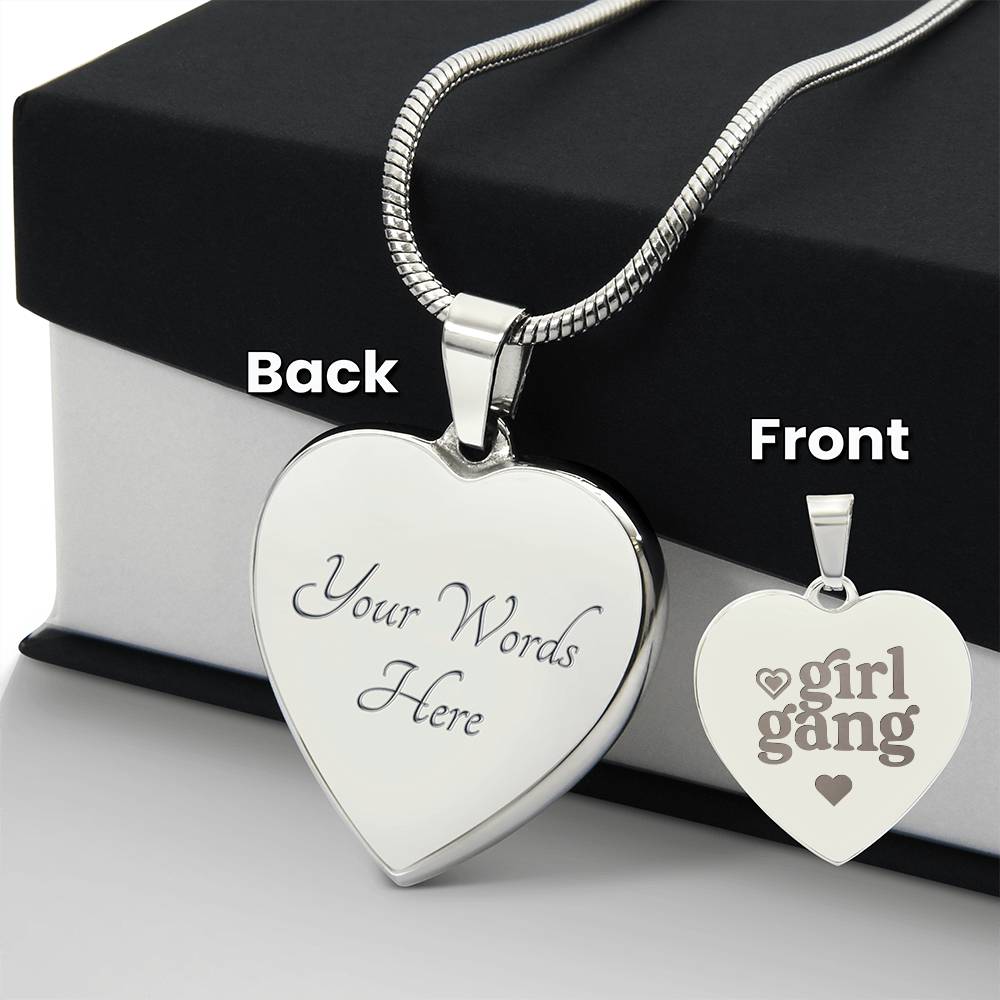 Engraved Heart Necklace - GIRL GANG Zein