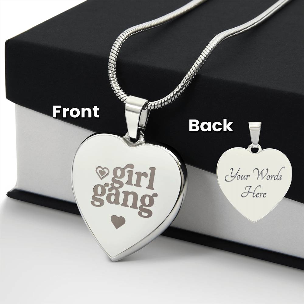 Engraved Heart Necklace - GIRL GANG Zein