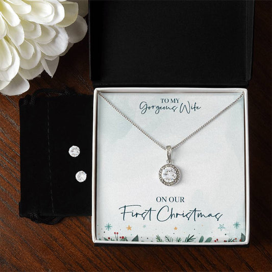 Eternal Hope Necklace and Cubic Zirconia Earring Set- To my gorgeous Wife on Our First Christmas ShineOn Fulfillment