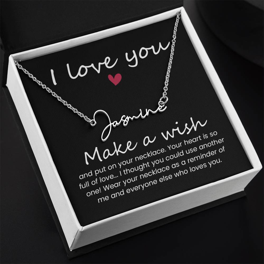 Signature Name Necklace - I Love you ShineOn Fulfillment