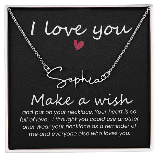 Signature Name Necklace - I Love you ShineOn Fulfillment