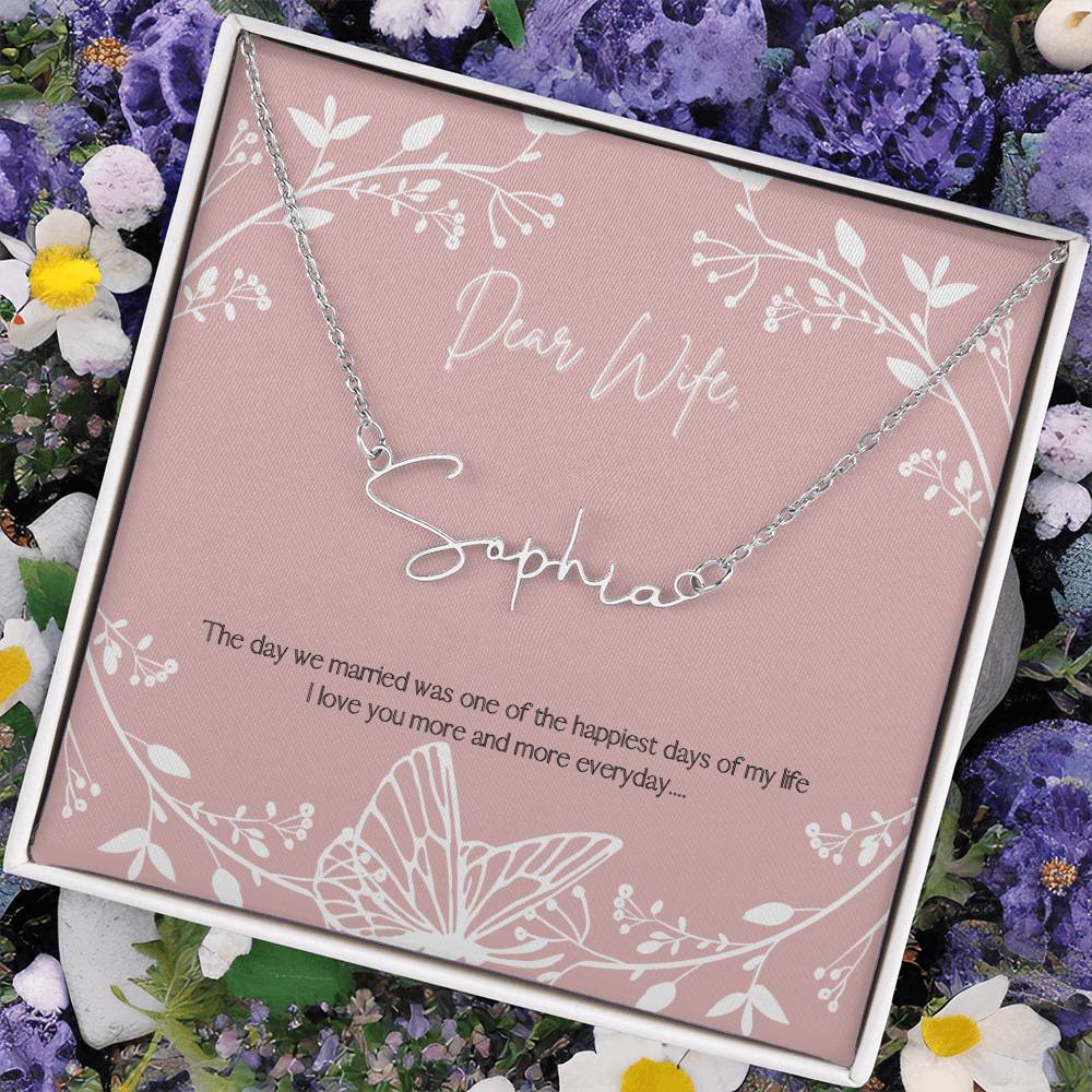 Signature Name Necklace - Dear Wife Zein