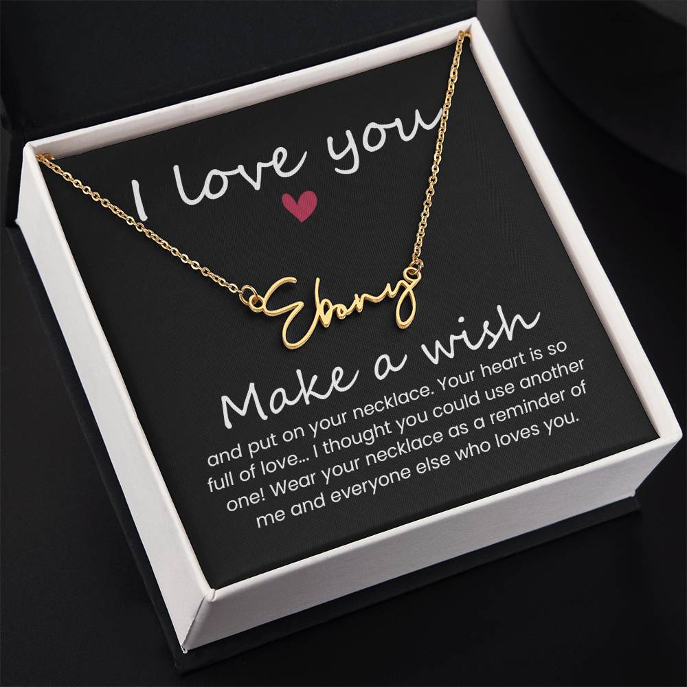 Signature Name Necklace - I Love you ShineOn Fulfillment