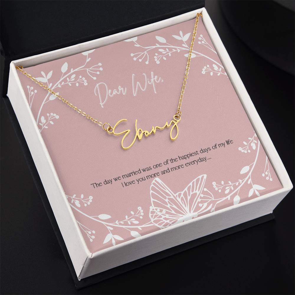 Signature Name Necklace - Dear Wife Zein