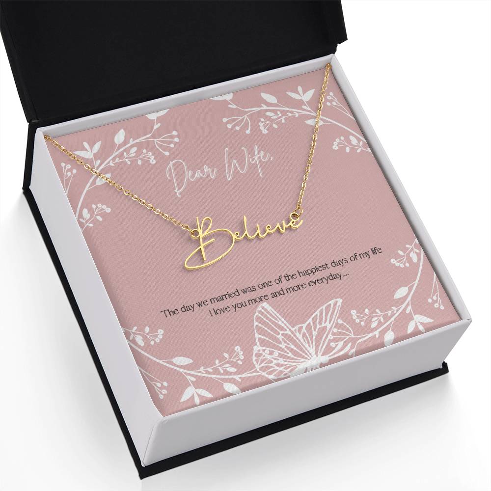 Signature Name Necklace - Dear Wife Zein