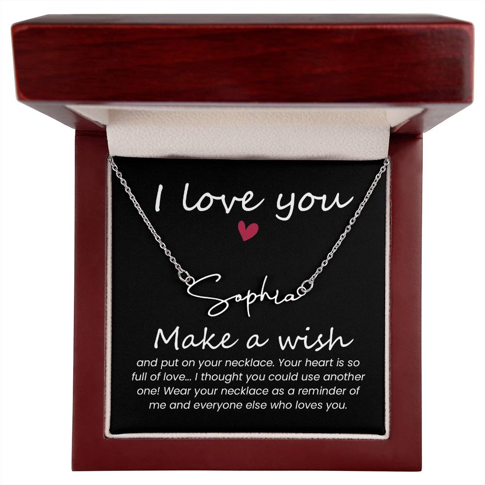 Signature Name Necklace - I Love you Zein