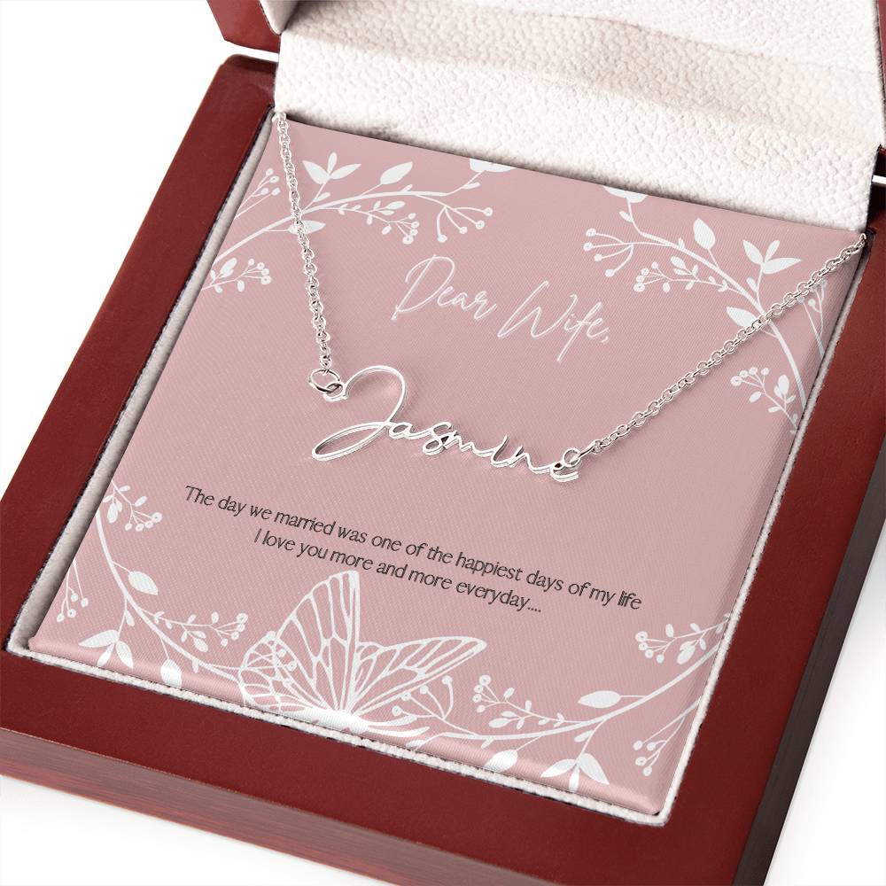 Signature Name Necklace - Dear Wife Zein