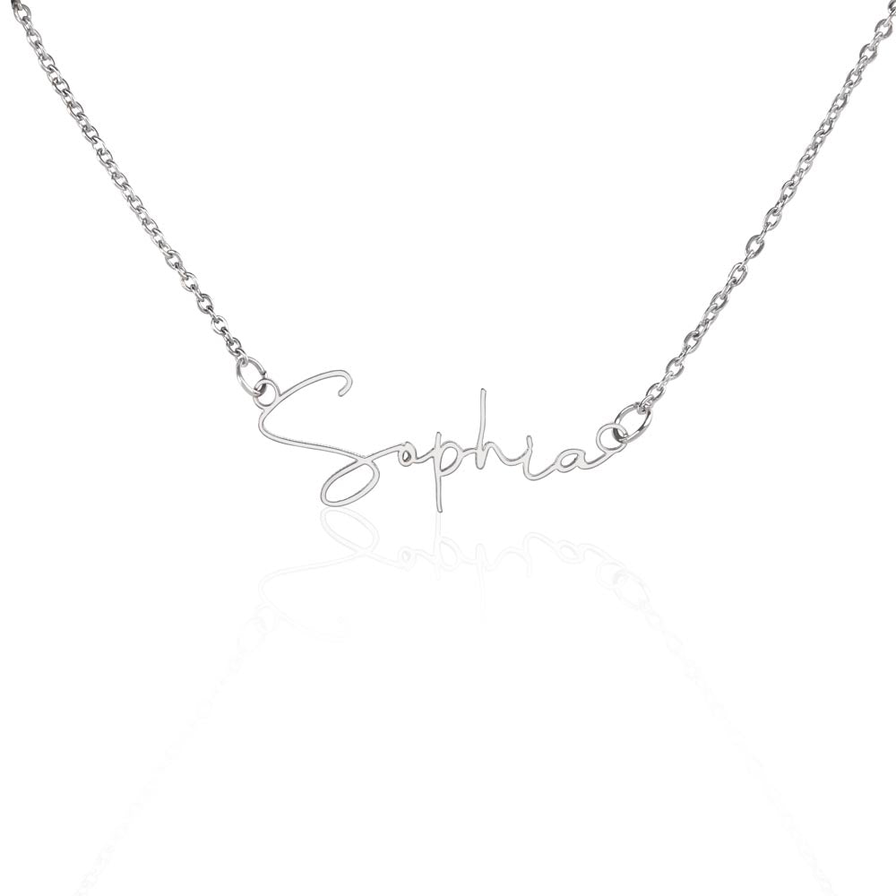 Signature Name Stainless Steel Necklace (No Message Card) ShineOn Fulfillment