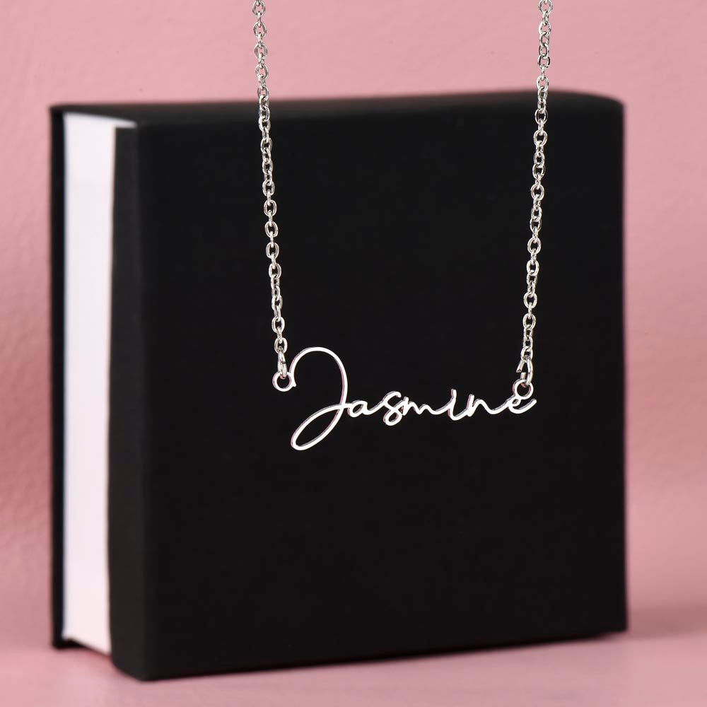 Signature Name Stainless Steel Necklace (No Message Card) ShineOn Fulfillment