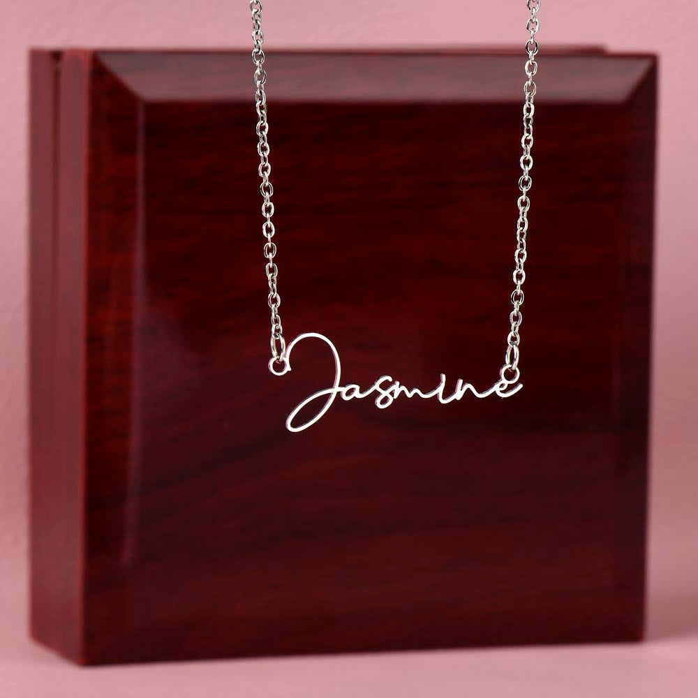 Signature Name Stainless Steel Necklace (No Message Card) ShineOn Fulfillment