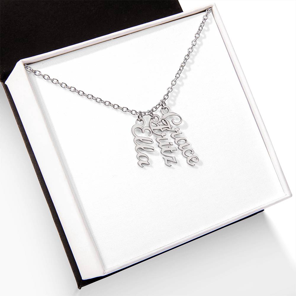 Personalised Multi Vertical Name Necklace Zein