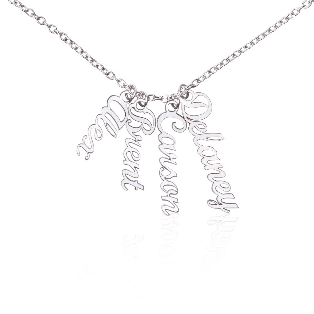 Personalised Multi Vertical Name Necklace ShineOn Fulfillment