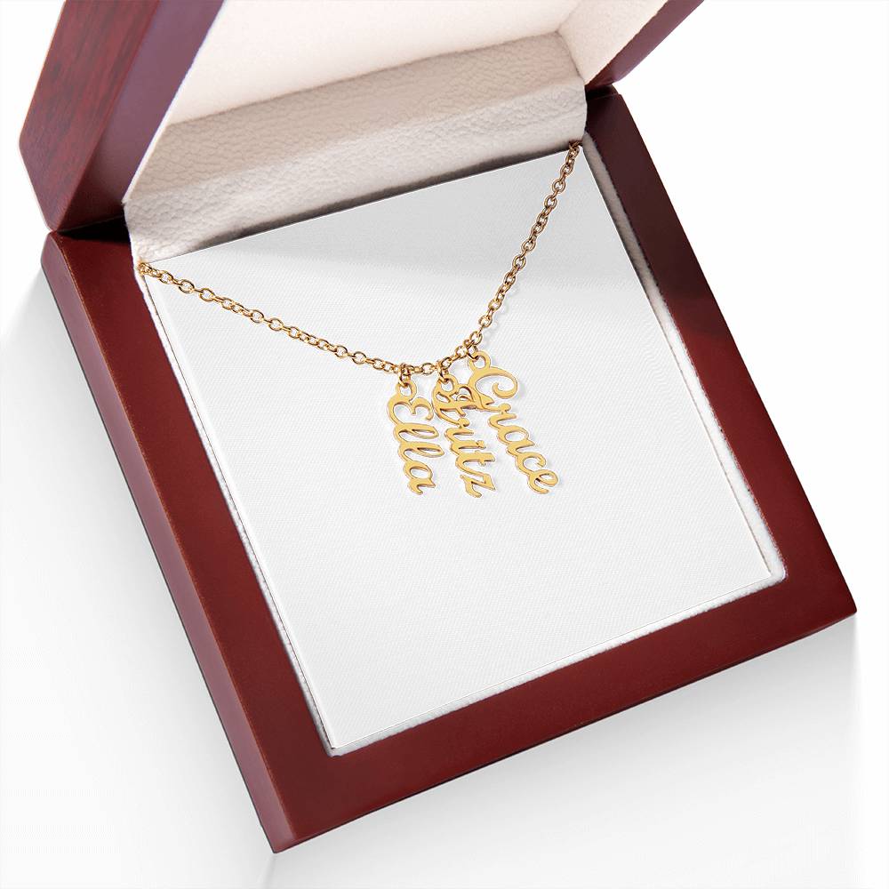 Personalised Multi Vertical Name Necklace Zein