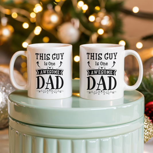 Personalized Ceramic Mug- This Guy is an awesome Dad ShineOn Fulfillment