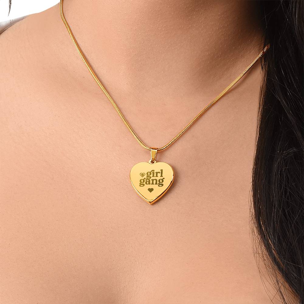 Engraved Heart Necklace - GIRL GANG Zein