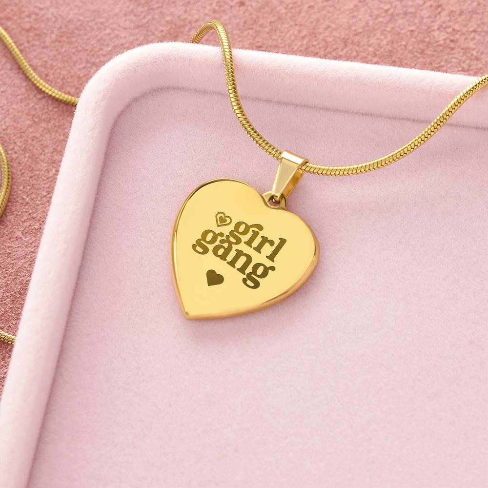 Engraved Heart Necklace - GIRL GANG Zein