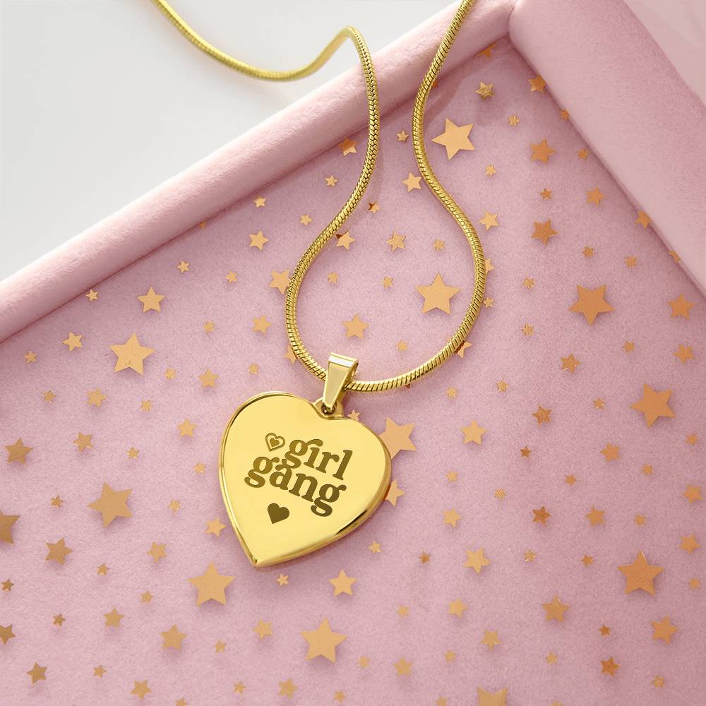 Engraved Heart Necklace - GIRL GANG Zein