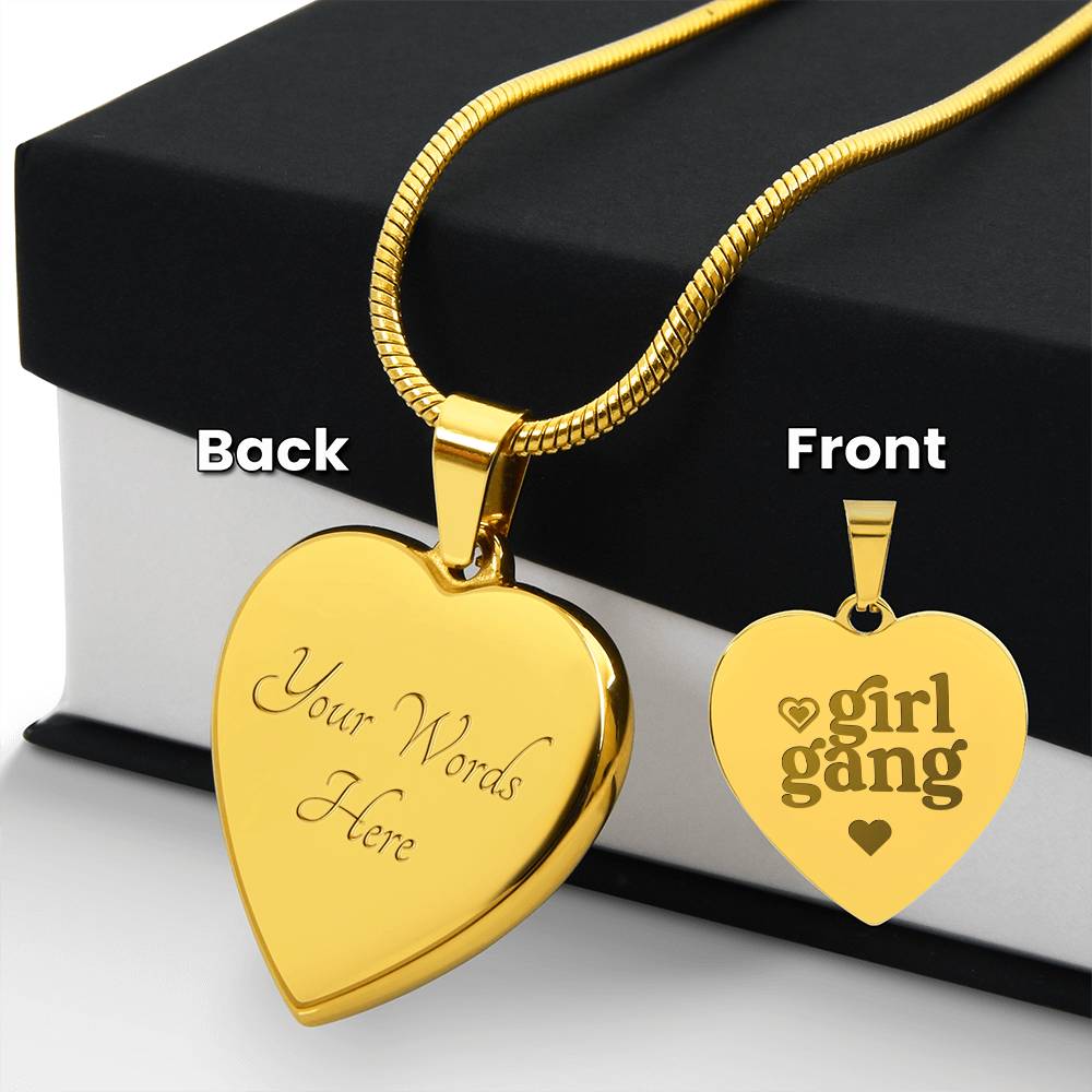 Engraved Heart Necklace - GIRL GANG Zein