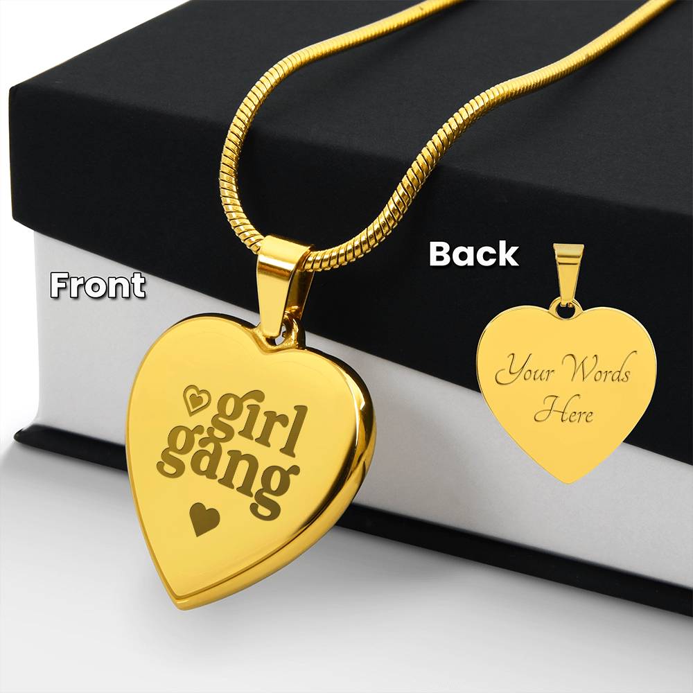 Engraved Heart Necklace - GIRL GANG Zein