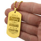 Engraved Dog Tag Necklace - BEING A TROPHY HUSBAND IS EXHAUSTING Zein